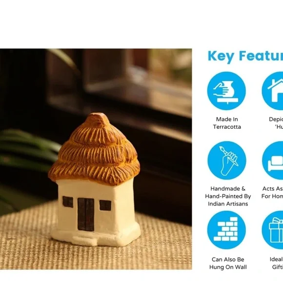 Mini Hut Handmade Living Room & Wall Decorative Terracotta Showpiece Earthenware - Picture 6 of 6